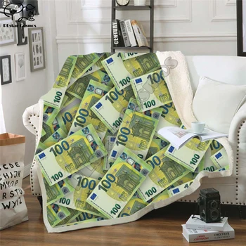 Cool dolarů peníze 3D tištěné Sherpa deka rozkládací pohovka cestovní deka kryt ložní prádlo export sametový plyš házení vlněné deky 002
