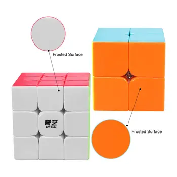 D-FantiX Qiyi Magic Cube Set Qidi s 2x2 Bojovník W 3x3 Stickerless Rychlost Kostka Svazek 2x2 3x3 Vzdělávací Puzzle, Hračky pro Dospělé Dítě