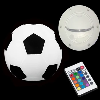 D22cm 8.66 inch Romantické fotbal Fotbal Styl 16 Barev Měnící Vodotěsné IP54 LED Stolní Lampy s RI Dálkové doprava zdarma 1ks