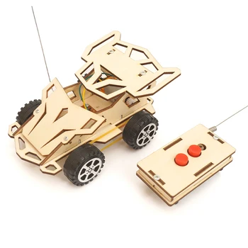 DIY RC Auto Assembly Building Vozidla Hračky pro Děti Powered Vzdělávací Hračky Dřevěné Vědecký Experiment Kmenových Kity Dárek