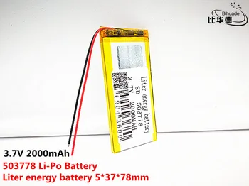 Dobrá Qulity 3.7 V,2000mAH,503778 Polymer lithium-ion / Li-ion baterie pro HRAČKY,POWER BANK,GPS,mp3,mp4