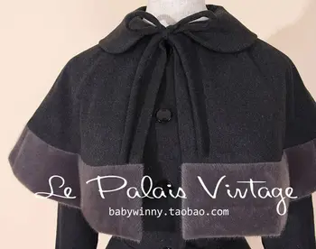 DOPRAVA ZDARMA Le Palais Vintage elegantní retro styl Hepburn vlněné Šaty Babydoll kabát Cape oblek