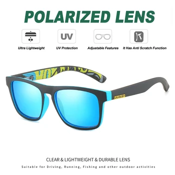 DUBERY Nové Revize sluneční Brýle Muži Polarizované, UV Řízení Odstíny Venkovní Brýle Vintage Náměstí Zrcadlo Sluneční Brýle gafas de sol