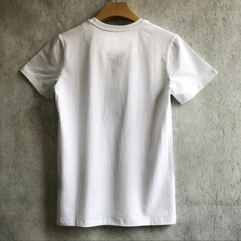 DUYOU Krátký rukáv T-shirt muži 2020 letní nové kolem krku volné bavlněné dna bavlněné tričko příliv tisk ležérní tričko