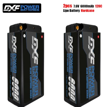 DXF Krátké-Pack lipo Baterie 2S Lipo 7,6 V 6000mAh 120C s 5 mm Bullet Soutěže pro 1/10 Buggy