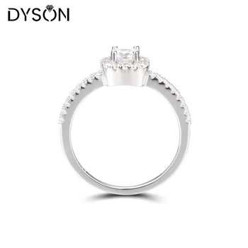 Dyson 925 Mincovní Stříbro Prsten Crystal Zirkony Zásnubní Romantický Design Svatební Brial Prsten pro Ženy Klasické Jemné Šperky