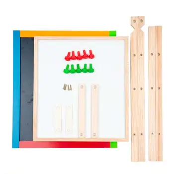 Dítě Dřevěné Umění Stojan Dual Sided Výška Upravit Obraz Tabule pro Batolata Y4QA