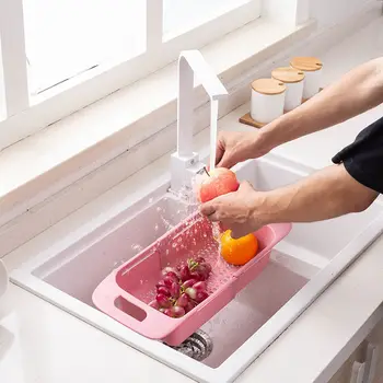 Dřez mozků rack plastové nádobí police domácí kuchyně jídlo rámu skladování zeleniny stát YHJ121405