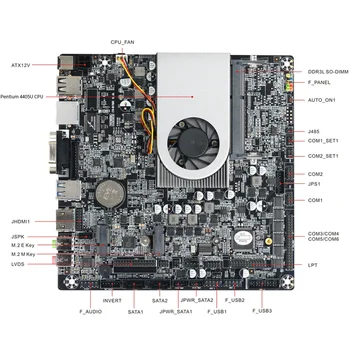 E. mini Intel Pentium 4405U, Mini ITX M/B s HD Graphics 510, Podpora 4k, HDMI, LVDS, VGA, DDR3L , 2*USB2.0, 2*USB3.0