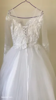 Fansmile 2020 Vestido De Noiva Vintage Dlouhý Vlak plesové Šaty Svatební Šaty na Zakázku Plus Velikost Svatební Šaty FSM-594T