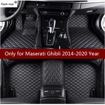 Flash kůže mat auto podlahové rohože pro Maserati Ghibli 2016 2017 2018 2019 Vlastní auto nohy Podložky automobilové koberce kryt