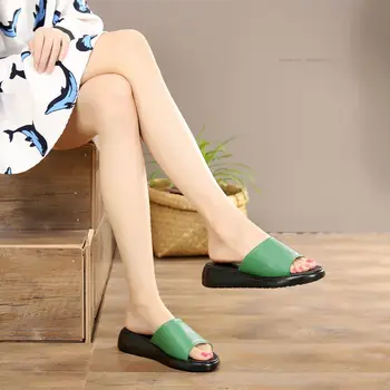 GKTINOO Ženy Boty Ploché Snímky 2020 Letní Ženy, Originální Kožené Klíny Platforma Pantofle Sandály Pro Ženy Ležérní Přezůvky