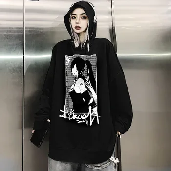 Gotická Mikina Podzim Zimní Módní Bederní Designer Hot Prodej Anime Tisk S Kapucí Dlouhý Rukáv Loose Top