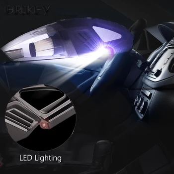 GRIKEY 2 v 1 12V Vysavač Suché Mokré 5000Pa Silné Power Car Vysavač S LED Světly Aspirador Coche