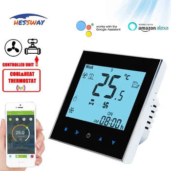 HESSWAY TUYA 2PIPE teplotní spínač termostat WIFI pro 0-10V proporcionální integrální vavle a ventilátor