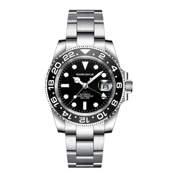 Hodinky 40mm černý ciferník z nerezové oceli ruce popruh 2020 muži hodinky Rolxe styl náramkové hodinky Vlastní Hodinky