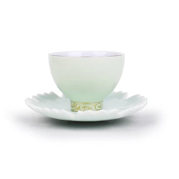 Hrnky keramické hrníčky, čínský šálek na čaj šálek a talířek pevné barvy šálky a hrnky
