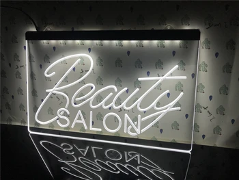 I308 - Kosmetický Salon Vlasy, Nehty OTEVŘÍT NR LED Neonové Světlo Znamení
