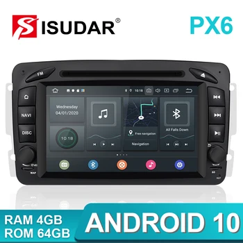 Isudar PX6 2 Din Android 10 Auto Multimediální přehrávač GPS Pro Mercedes/Benz/CLK/W209/W203/W208/W463/Vaneo/Viano/Vito Auto rádio DVR