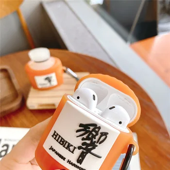 Japonsko Soju Whisky HIBIKI YAMAZAKI 3D Roztomilý láhev Bezdrátová Bluetooth Sluchátka Pouzdro pro Airpods pro 2 1 Silikonový Kryt sluchátka