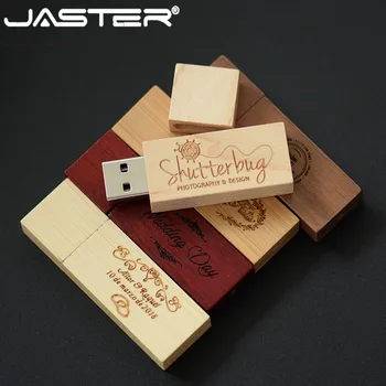 JASTER LOGO na míru dřevěný usb + box usb flash disk originální memory stick dřeva flash disk 4GB 8GB 16GB 32GB 64GB svatební dary