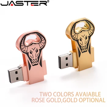 JASTER Memory-Stick USB 2.0 Ovladač Pera Flash-Disk Rotující design Usb JASTER Kovové Bull Head-Dárek 16 GB 64 gb 8 gb