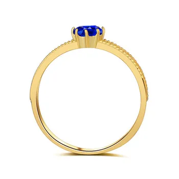 Jemné Šperky Prsteny Pro Ženy Vintage Bílé Zlato Barva Vyřezávané Míč Dutý Modrý Spinel sterling-stříbra-šperky, Svatební Doplňky
