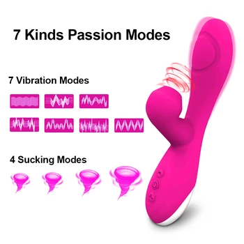 Klapka Sání 3 V 1 G Spot Vibrátor Sex Hračky pro Pár, Ženy, Dospělé Ženy Sucker Klitoris Stimulace, Vibrační Dildo Vagina