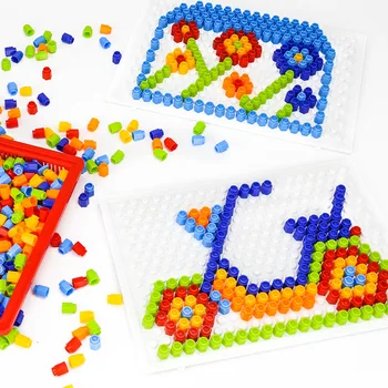 Kompozitní Intelektuální Hračky Houba Nail Kit Hračky pro Děti Dárky DIY Mozaika Obrázek Puzzle Vzdělávací Hračky pro Děti