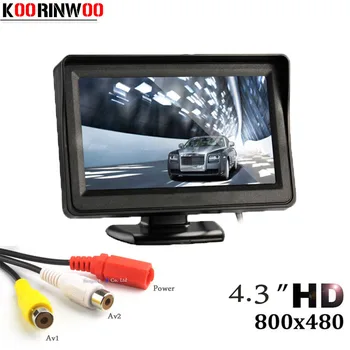 Koorinwoo HD Mini 4.3 palcový Monitor Digitální tft lcd 800*480 V-dash Parkovací Video Systém, Parkovací asistent 2 RCA Displej Pro Auto