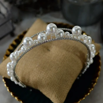 Korejský Perly Nevěsty Čelenky Svatební Čelenka pokrývka hlavy Strana pokrývky hlavy Svatební vlasové doplňky