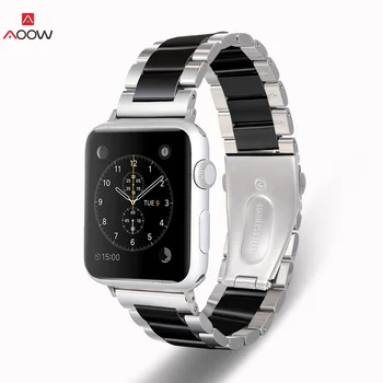 Kovové Keramické Hodinky Popruh pro Apple Watch 5 4 38 mm 42 mm 40 mm 44 mm Luxusní Nerezové Oceli Watchband Ženy Muži pro iWatch 3 2 1
