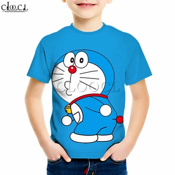 Kreslený Doraemon Děti T Košile Boy Girl 3D Tisk Japonské Anime Krátký Rukáv Mikina Dětská Zábavná Mládeže Harajuku Topy