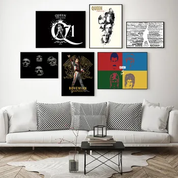 Královna Kapela Umění Plakátu Bohemian Rhapsody Plakáty a Tisky Zdi Obrázek Malířské Plátno umění Zdi Pokoj Domácí Dekorace