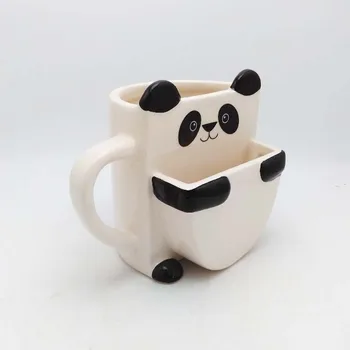 Krásné 3D Cartoon Panda Hrnečky Dvojité Sušenky Keramické Mléka Čajové Šálky Kreativní Označit Sklenice Vánoční Dárky Pro Děti ZL285