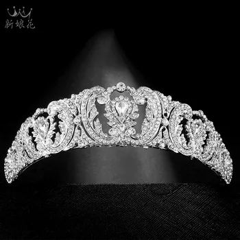 Květinové Royal Classic Crown svatební pokrývka hlavy svatební tiara Svatební Vlasy Příslušenství