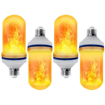 LED Efekt Plamene Žárovky 4 Režimy s Upside-down Efekt Simulované Dekorativní Osvětlení Vintage Hořící Lampa pro Domácí Dekor