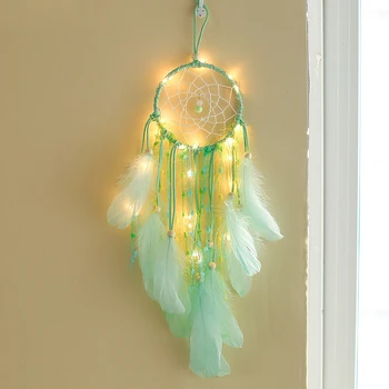 LED lapač snů zelená dreamcatcher světlo dítě ložnice dekorace dětský pokoj dekorace nejlepší dárek pro dívky