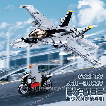 Letecké Vojenské DIY Stavební Bloky F/A-18E Bojovník AH-1Z VIPER Letadla, Letadlo, Válka, Zbraň, Cihly Vzdělávací Hračky pro Děti