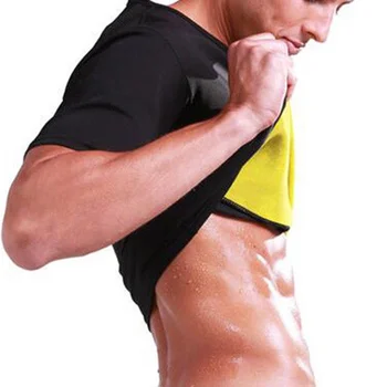 Letní Muži Tričko Krátký Rukáv Neopren Gym Fitness Hubnutí Hubnutí Tělo Shaper T-Shirt SER88