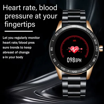 LIGE 2019 Nové ocelové chytré hodinky muži kožený chytrý sport watch Pro iPhone Fitness tracker informace o Volání připomenout smartwatch+box