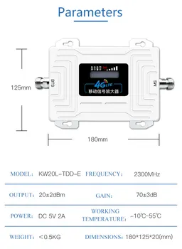 Lintratek 4g TDD band40 2300MHz signal booster AGC 70dB mobil opakovač LCD displej mobilní zesilovač Internet full kit