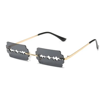 LongKeeper Módní sluneční Brýle bez Obrouček Ženy Módní Žiletku Sluneční Brýle Muži Bezrámové Punk Brýle Odstíny UV400 Oculos De Sol