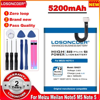 LOSONCOER 5200mAh BA621 Baterie Pro Meizu Meilan Note5 M5 Poznámka 5 mobilní Telefon Baterie+Rychlé Dorazí