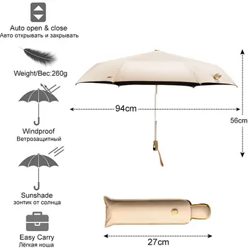 Luxusní Ultralehký Deštník, Déšť Ženy s Automatickou Kreativní Slunečník Muži Proti UV Slunečník Skládací Jasné, Slunečníky Jednoduchý Design