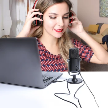 MAONO AU-902 USB Kondenzátorový Mikrofon, Kardioidní Sreaming mikrofon Podcast Studio Mic Kovové Nahrávání microfone pro YouTube, Skype
