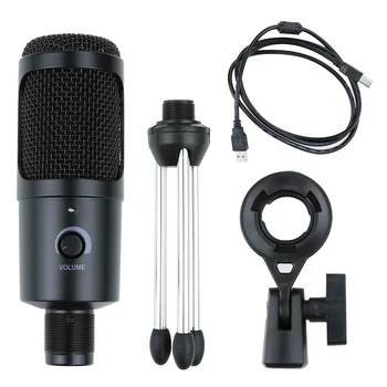 Micro USB Studio Kondenzátorový Mikrofon pro Počítač microfono pc Karaoke Mikrofon Soupravy s podstavcem pro Youtube Nahrávání Hry
