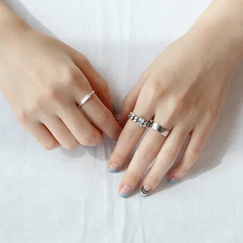 Minimalismus Hladké 925 mincovní stříbro prsteny pro ženy ringen, nastavitelný zásnubní prsten anillos mujer sterling silver šperky