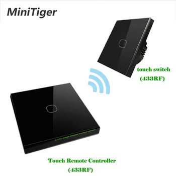 Minitiger 433mhz Bezdrátové Dálkové Nástěnné Světlo Dotykový Přepínač EU Standard 1/2/3 Gang 2 Způsob, Wireless Stick Vzdálené Touch Switch