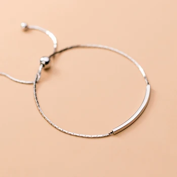 Modian Módní Autentické Sterling Silver 925 Geometrické ohýbání Hůl Náramek pro Ženy Nastavitelný Tenis Náramek Jemné Šperky
